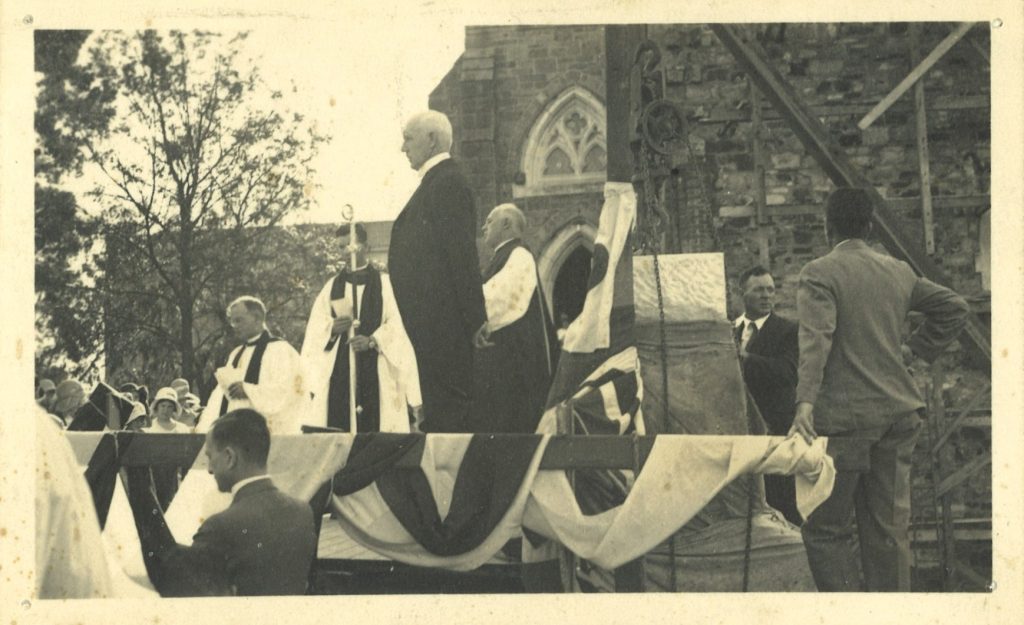 Sir John Goodwin laying the nave corner stone at St Andrew’s Anglican Church, South Brisbane in 1931