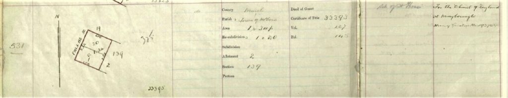 Image of Property Register entry for St Thomas' Church, Maryborough