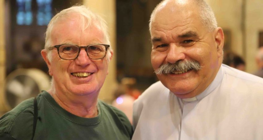 The Rev'd Canon Bruce Boase is pictured with Tony Robertson