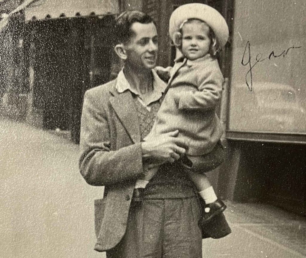 Jean Anderson and her father, Clyde Searle, in 1948