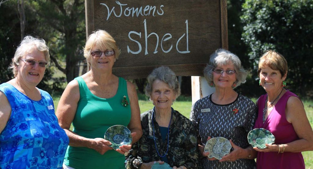 Diedre Collier, Olwen Muller, Audry Billiau, Charmaine Standfield (Women's Shed coordinator) and Jeanette Theaker