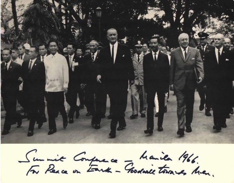 Front of Christmas card from Prime Minister Harold Holt to Archbishop Strong