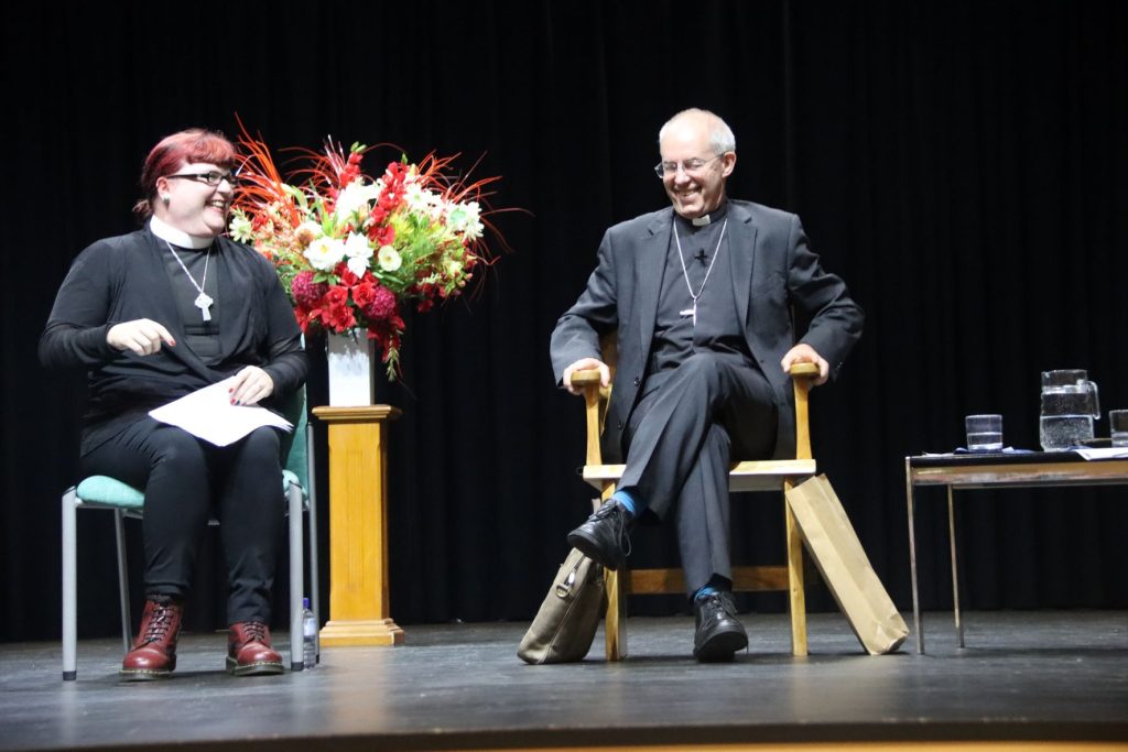 Then Ven. Tiffany Sparks and Archbishop Justin Welby