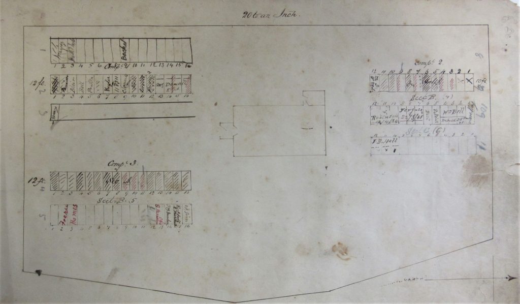 Cemetery plan from funeral (burial) register 