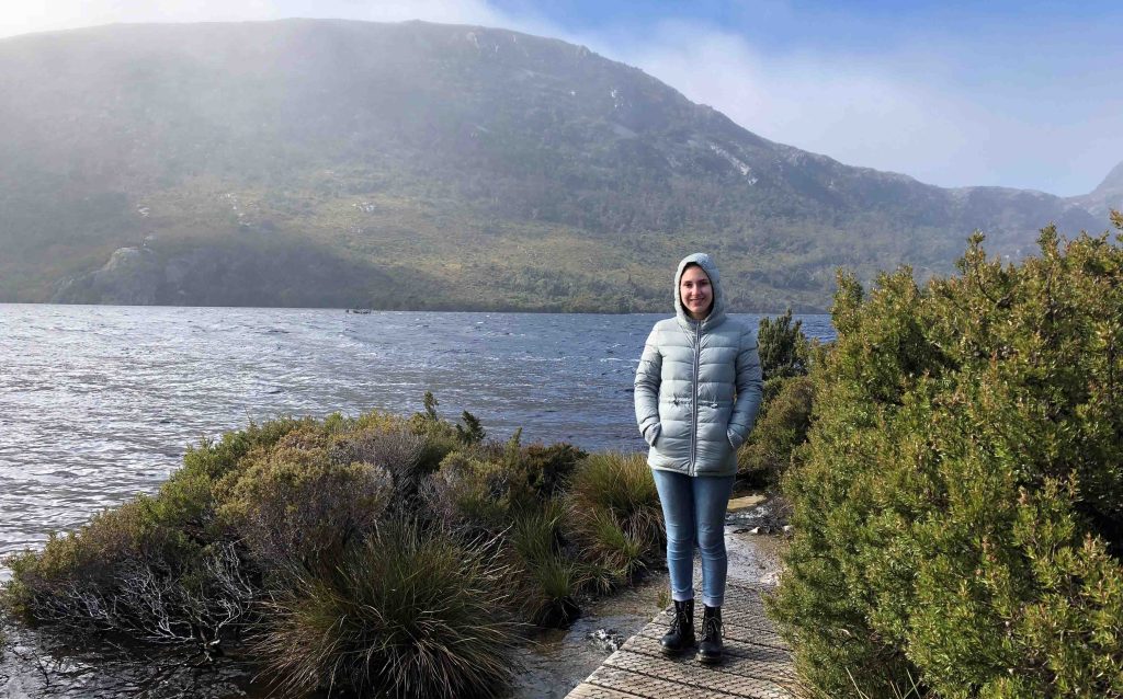 Elissa Cotroneo hiking in Tasmania in 2022
