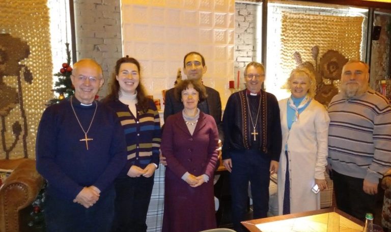 The Archbishop of Canterbury with Christ Church, Kyiv community members in December 2022