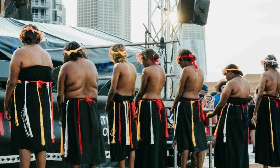 Aboriginal community members gathering