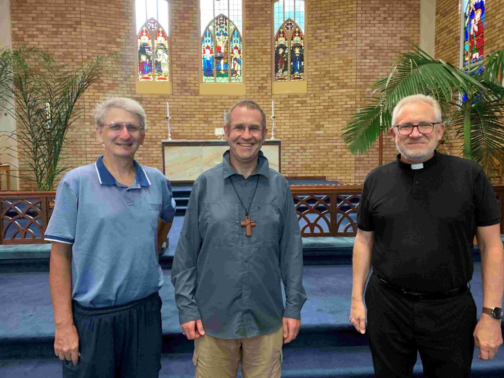 Bishop John Roundhill was welcomed by The Rev’d Dr Don Parker and Jason Zagami at St Peter’s, Southport