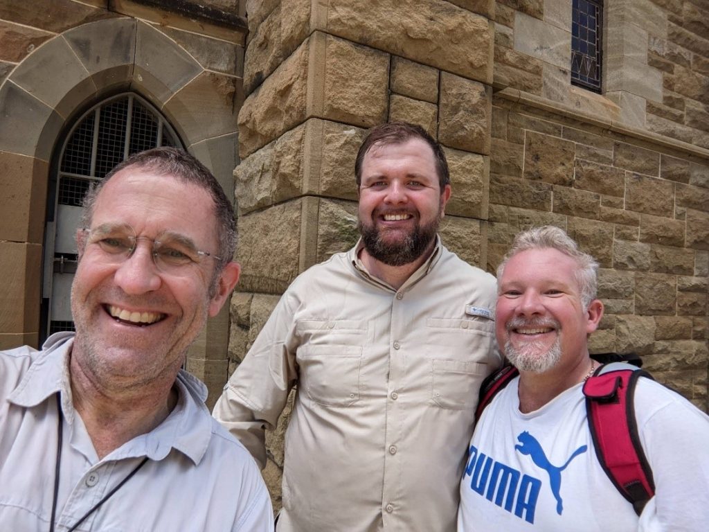 Bishop John Roundhill with fellow pilgrim Koda Whitney and The Rev’d Dan Talbot 