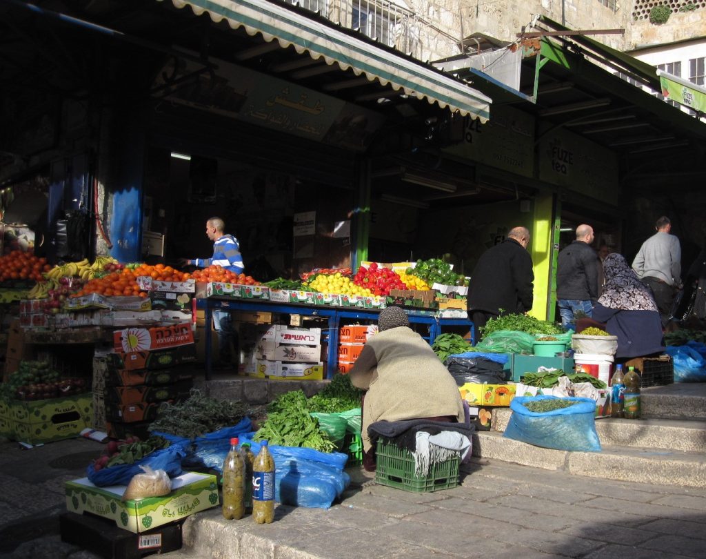 A Palestinian market stall in the Old City of Hebron