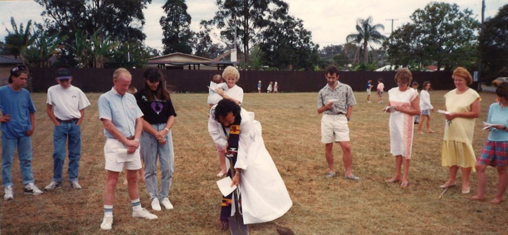 Turning of the sod on 18 October 1992 at Church of the Risen Christ, Deception Bay 
