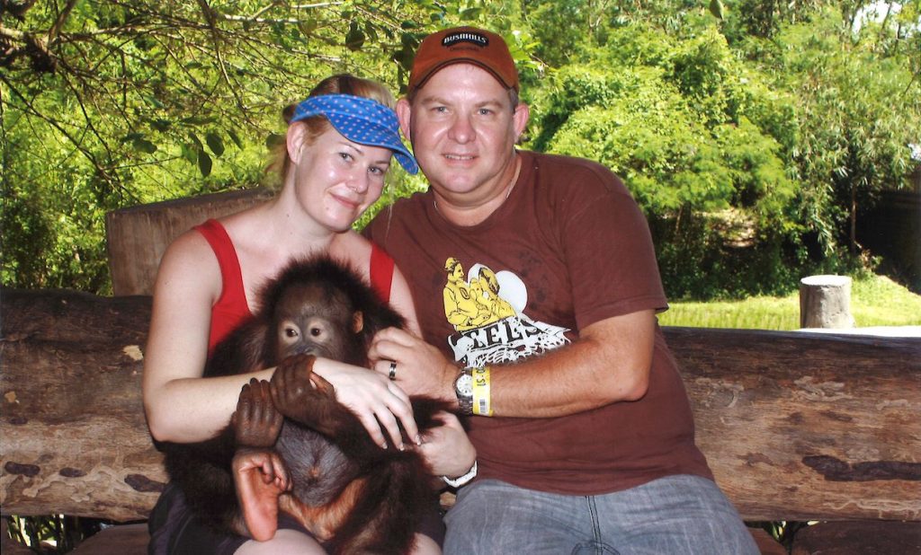Rebecca and Brad at a Bali zoo