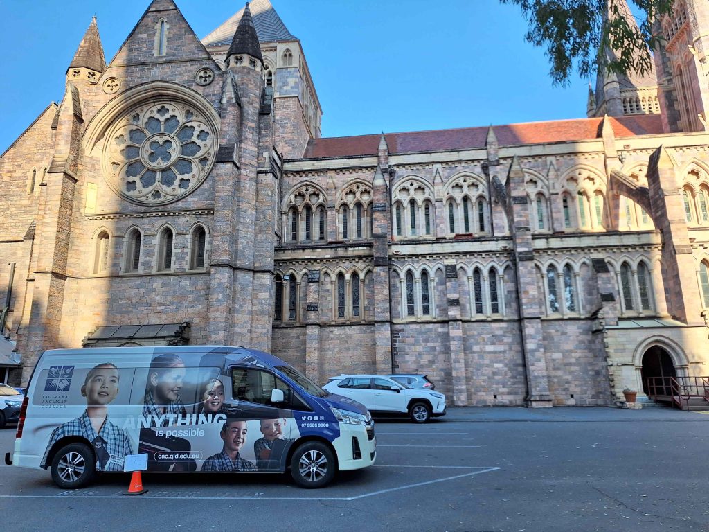  Coomera Anglican College bus at St John's Cathedral 