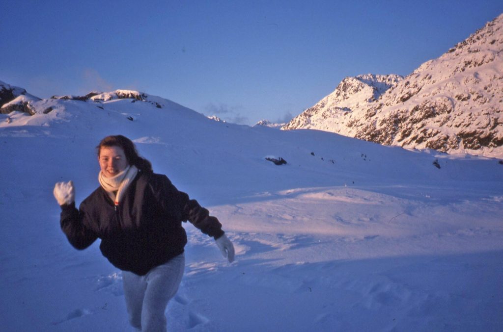 Jo Leveritt at the snow on a school trip to Thredbo, circa 1982