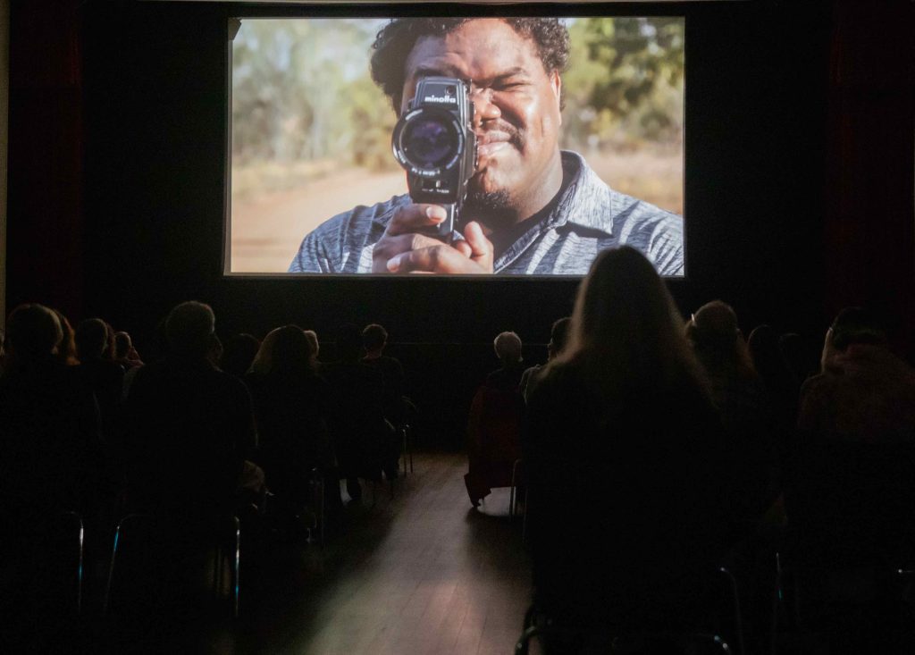 Ryan Alexander Lloyd's image of SCOTT WURJUKUYI MCDINNY, who features in one of the short films screened, Waburdar Bununu: Water Shield, at the Living Waters: A Short Film Event on 1 September 2023 in Maleny (Image by Tim Birch)